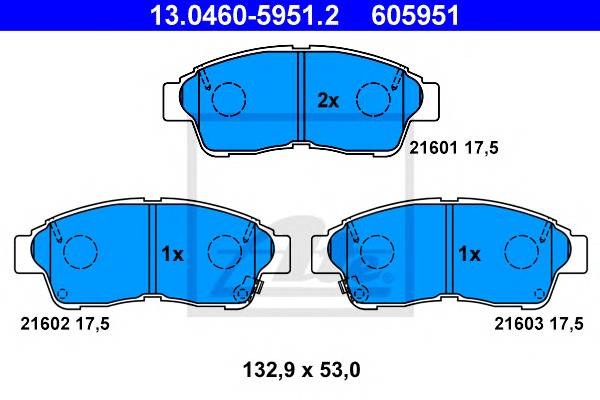 ATE 13.0460-5951.2 Комплект тормозных колодок,