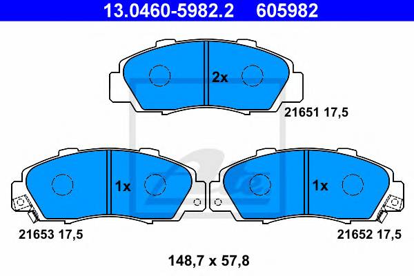 ATE 13.0460-5982.2 Комплект гальмівних колодок,