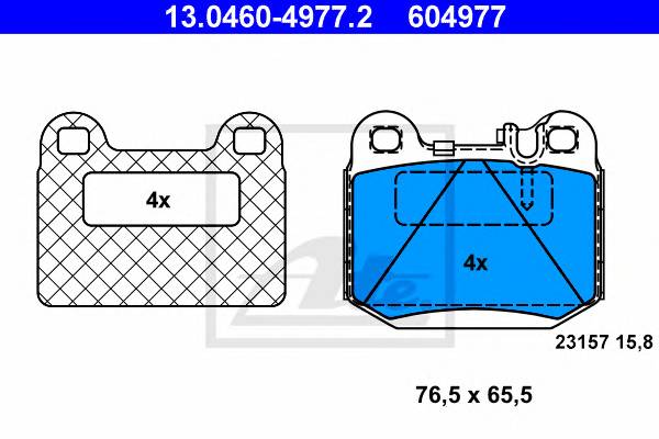 ATE 13.0460-4977.2 Комплект тормозных колодок,