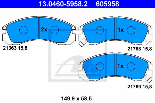 ATE 13.0460-5958.2 Комплект тормозных колодок,