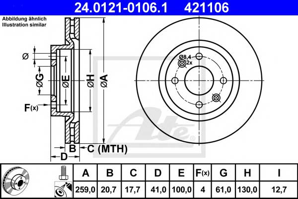 ATE 24.0121-0106.1 Тормозной диск