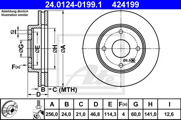 ATE 24.0124-0199.1 Тормозной диск