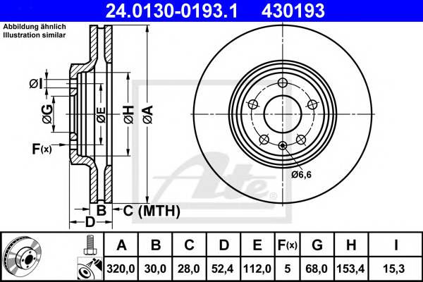 ATE 24.0130-0193.1 Тормозной диск