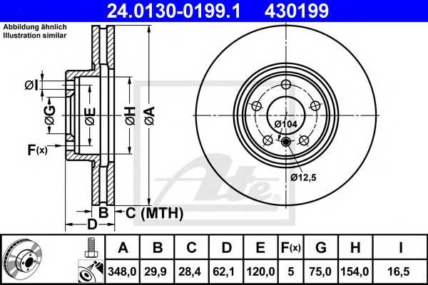 ATE 24.0130-0199.1 Тормозной диск