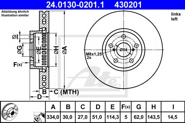 ATE 24.0130-0201.1 Тормозной диск