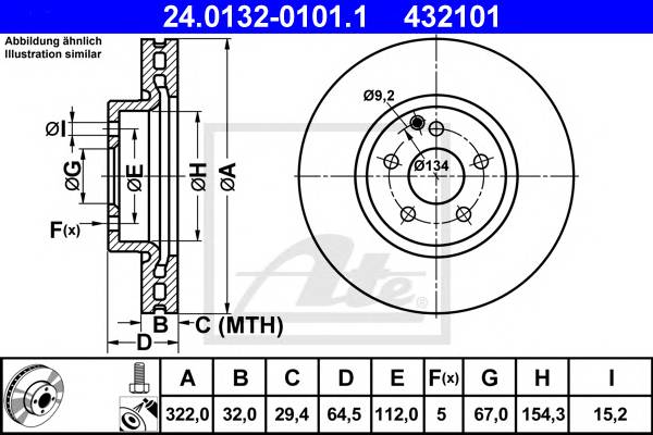 ATE 24.0132-0101.1 Тормозной диск