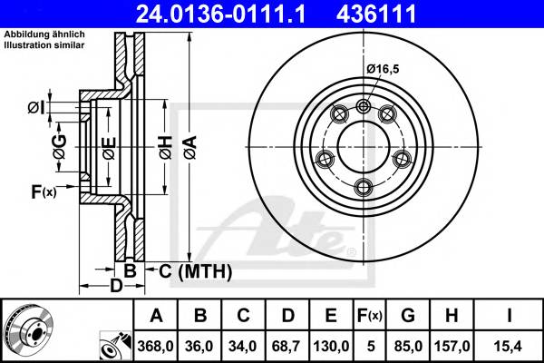 ATE 24.0136-0111.1 Тормозной диск