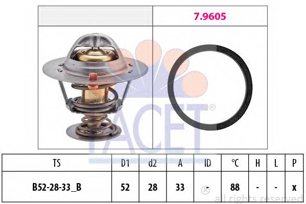 FACET 7.8412 Термостат, охлаждающая жидкость