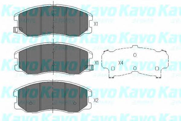 KAVO PARTS KBP-1009 Комплект гальмівних колодок,