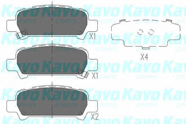 KAVO PARTS KBP-8002 Комплект гальмівних колодок,