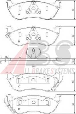 A.B.S. 37148 Комплект тормозных колодок,