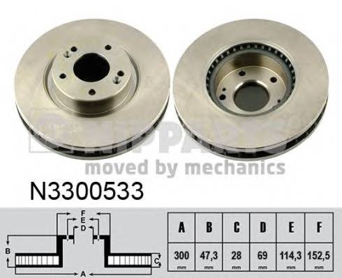 NIPPARTS N3300533 Тормозной диск