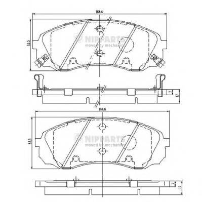 NIPPARTS N3600329 Комплект гальмівних колодок,