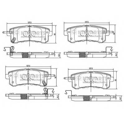 NIPPARTS N3611058 Комплект гальмівних колодок,