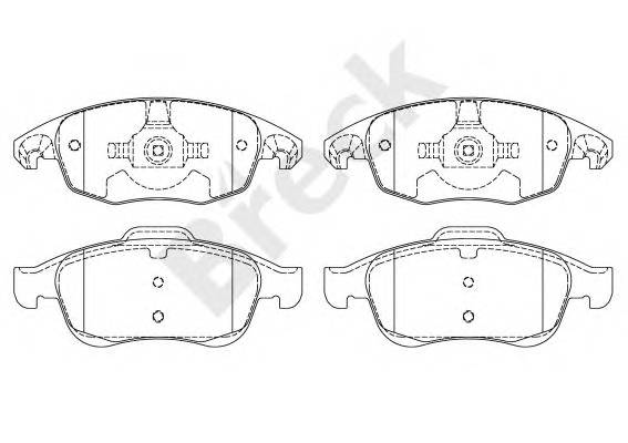 BRECK 24538 00 701 00 Комплект тормозных колодок,