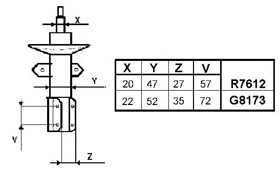 MONROE R7612 Амортизатор газовий