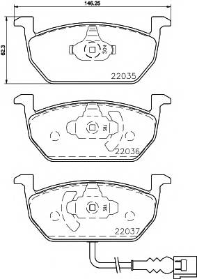 TEXTAR 2203501 KLOCKI HAMULCOWE VW