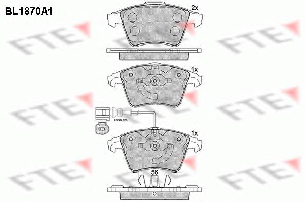 FTE BL1870A1 Комплект гальмівних колодок,