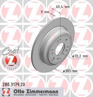 ZIMMERMANN 280.3179.20 Гальмівний диск