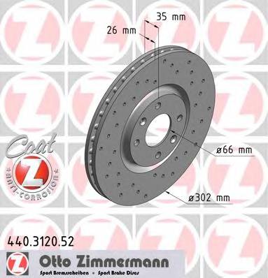 ZIMMERMANN 440.3120.52 Гальмівний диск