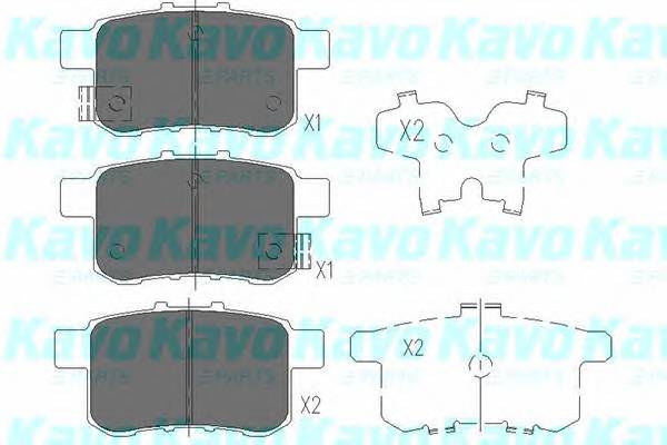 KAVO PARTS KBP-2044 Комплект гальмівних колодок,