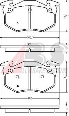 A.B.S. 36580 Комплект гальмівних колодок,