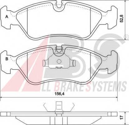 A.B.S. 36667 Комплект тормозных колодок,