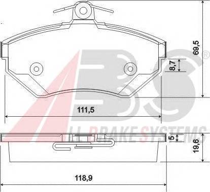 A.B.S. 37010 Комплект тормозных колодок,