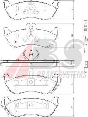 A.B.S. 37322 Комплект тормозных колодок,