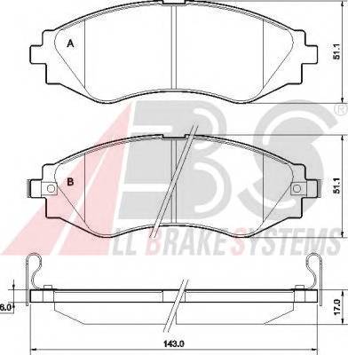 A.B.S. 37526 Комплект тормозных колодок,