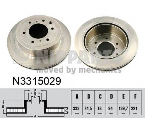 NIPPARTS N3315029 Тормозной диск