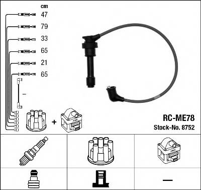 NGK 8752 Комплект дротів запалювання