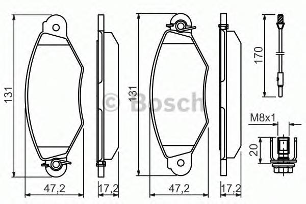 BOSCH 0 986 424 455 Комплект гальмівних колодок,