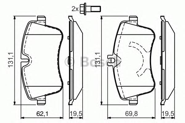 BOSCH 0 986 424 517 Комплект гальмівних колодок,