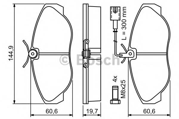 BOSCH 0 986 424 556 Комплект гальмівних колодок,