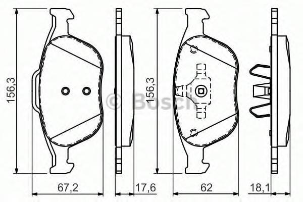 BOSCH 0 986 424 701 Комплект гальмівних колодок,