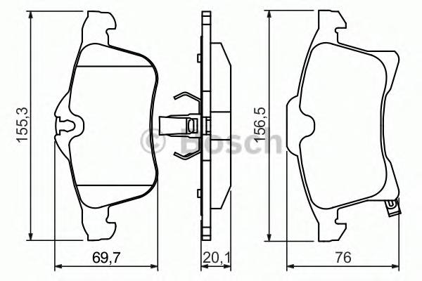 BOSCH 0 986 424 707 Комплект гальмівних колодок,