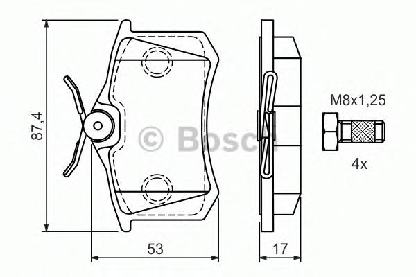 BOSCH 0 986 424 751 Комплект гальмівних колодок,