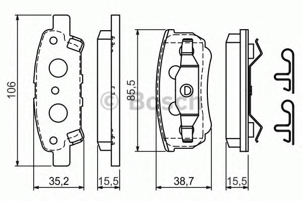 BOSCH 0 986 424 814 Комплект гальмівних колодок,