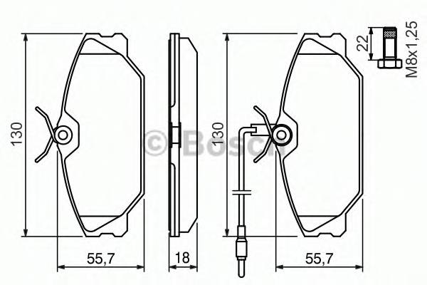 BOSCH 0 986 461 765 Комплект гальмівних колодок,