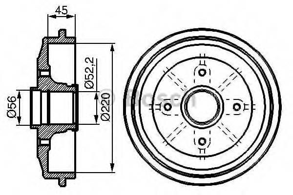 BOSCH 0 986 477 151 Гальмівний барабан