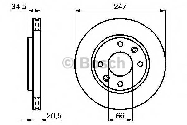 BOSCH 0 986 478 370 Тормозной диск