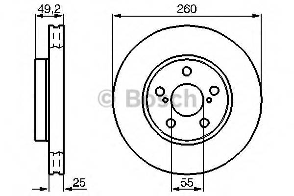 BOSCH 0 986 478 451 Тормозной диск