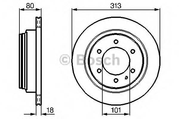 BOSCH 0 986 478 496 Тормозной диск