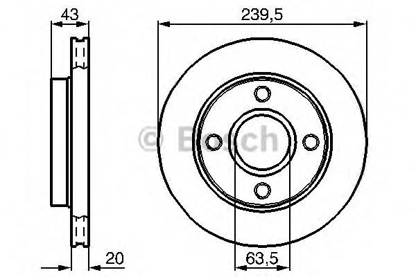 BOSCH 0 986 478 502 Тормозной диск