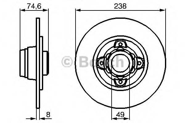 BOSCH 0 986 478 557 Тормозной диск