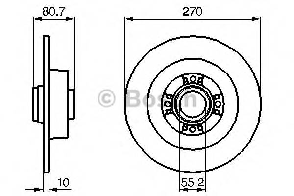 BOSCH 0 986 479 196 Гальмівний диск