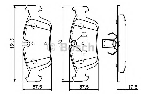 BOSCH 0 986 494 015 Комплект тормозных колодок,