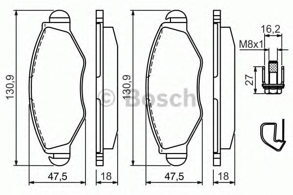 BOSCH 0 986 494 039 Комплект гальмівних колодок,