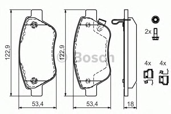 BOSCH 0 986 494 092 Комплект тормозных колодок,